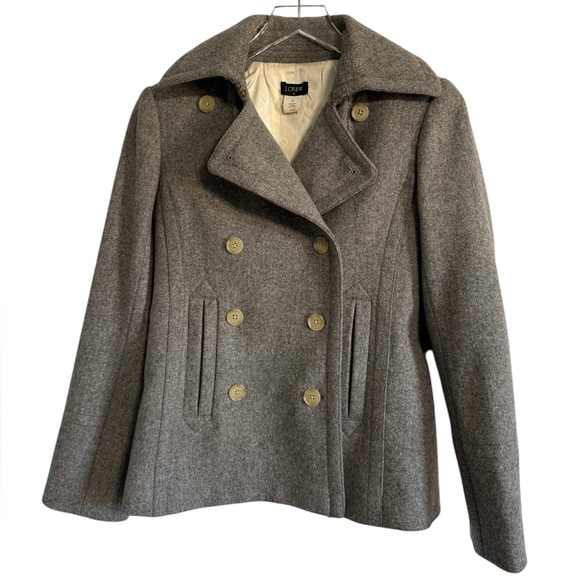J. Crew Vintage 100% Wool Peacoat Grey Double Breasted Jacket Sz XS Style 85693 - Picture 4 of 16